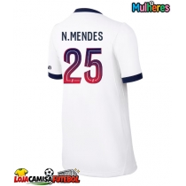 Camisa de Futebol Paris Saint-Germain Nuno Mendes #25 Equipamento Secundário Mulheres 2026-27 Manga Curta